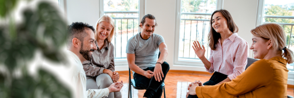 Group of people in conversation